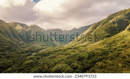 Halawa Valley and Hipuapua Falls, on the east side of the island of Molokai, Hawaii