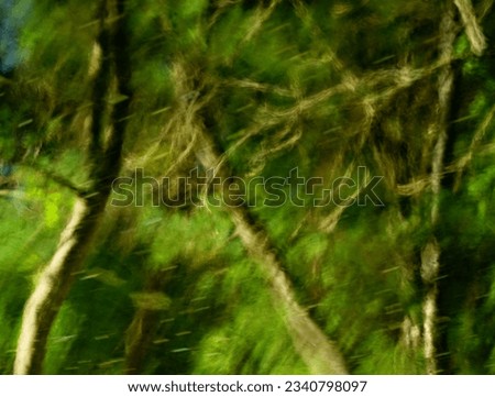  Abstract motion blur effect, Spring or summer blurred background, Blurred image of trees, Abstract background
