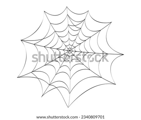 Spider web Halloween clip art vector illustration isolated on transparent background. Abstract simple hand drawn cobweb