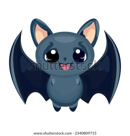 bat kawaii cute vector illustration