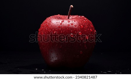 Beautiful red apple on a black background.