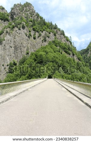 A bridge over a mountain