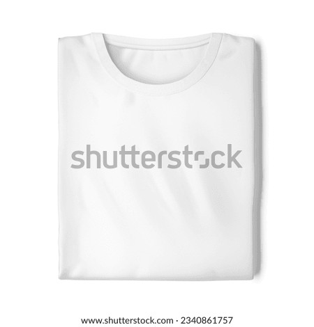 Blank Folded T-Shirt Mockup isolated on a White Background Royalty-Free Stock Photo #2340861757