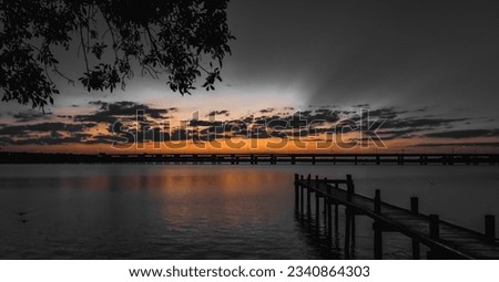 Dock Sunset in Garland, TX Royalty-Free Stock Photo #2340864303