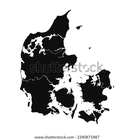 Abstract Denmark Silhouette Detailed Map, can be used for business designs, presentation designs or any suitable designs.