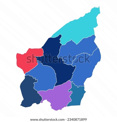 Multicolor Map of San Marino With Provinces, can be used for business designs, presentation designs or any suitable designs.