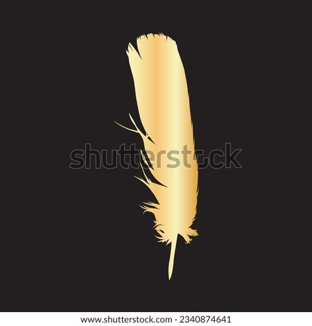Silhouette of a golden feather