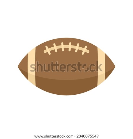 Rugby ball icon flat vector. Goal league. American football ball isolated