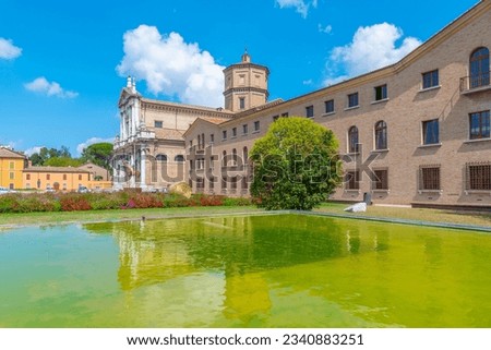 Basilica di Santa Maria in Porto and the museum of modern art in Italian city Ravenna.