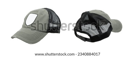 Baseball cap from different sides. Mockup for design creation. Isolate on white background.