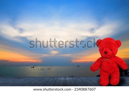 red bear isolated from white background