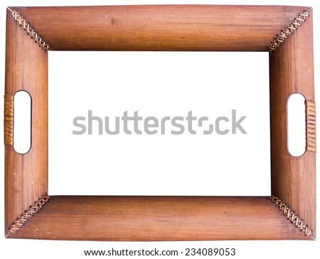 Bamboo photo frame isolated on white background 