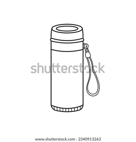 Hand drawn Kids drawing Cartoon Vector illustration thermos bottle icon Isolated on White Background Royalty-Free Stock Photo #2340913263