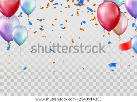 Happy birthday vector background design. Happy birthday to you greeting text with balloons, red,blue,purple