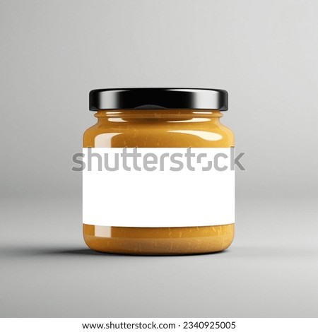 Peanut Butter Jar Mockup With Blank Label Royalty-Free Stock Photo #2340925005
