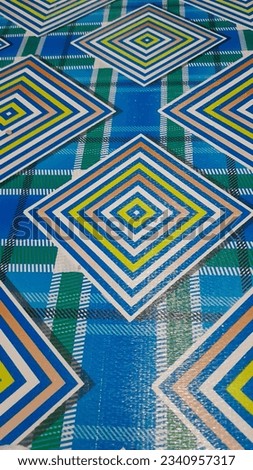 floor mats with colorful square outlines