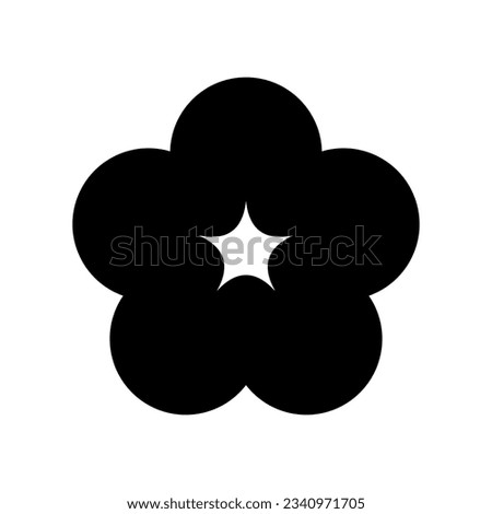 Flower black icon. Stylized flower isolated on white background.