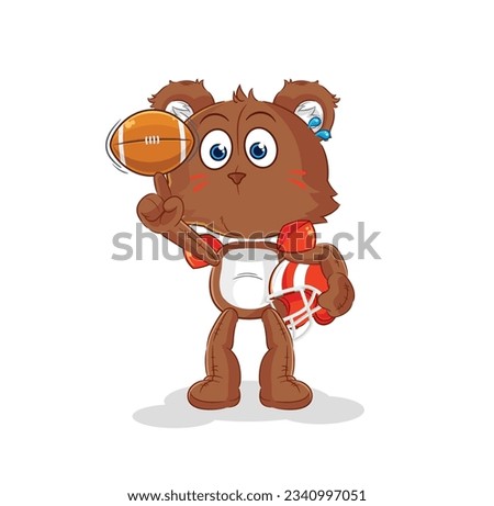 the bear playing rugby character. cartoon mascot vector