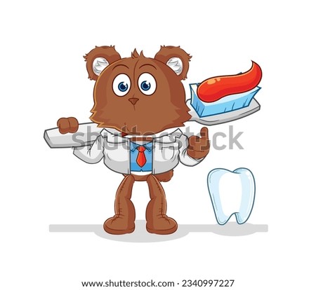 the bear dentist illustration. character vector