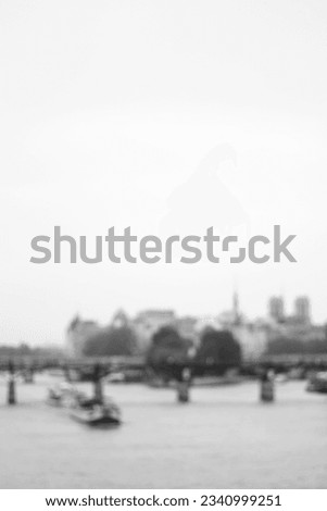 Paris, France. Abstract Blurry Paris Cityscape in Black and White. 