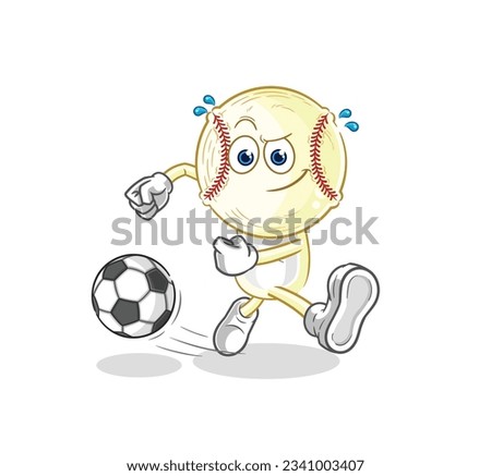 the baseball head kicking the ball cartoon. cartoon mascot vector