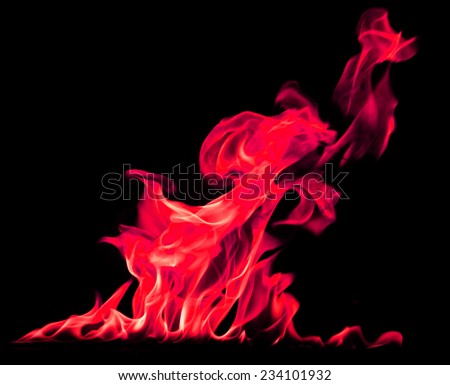 Flames red abstract on a black background