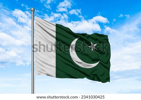 National Flag of Pakistan. Pakistan Flag waving.