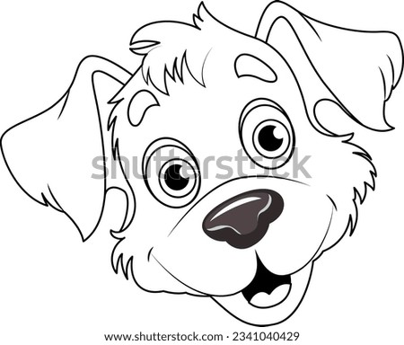 Coloring Page Outline of Cute Dog illustration