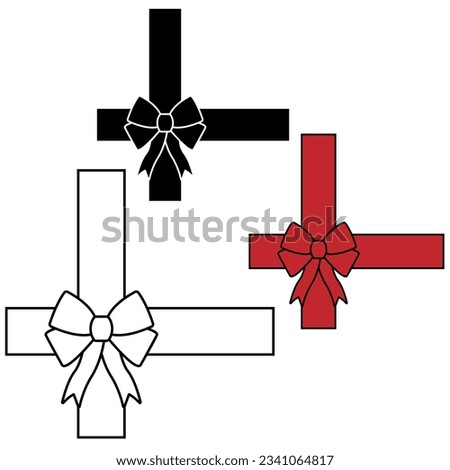 Gift ribbon and bow icon vector set. Gift ribbon illustration sign collection. bow symbol. ribbon logo.