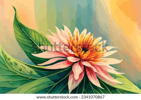 Watercolor Ashoka flower art and illustrations