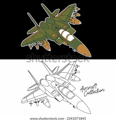  Aircraft Military clip art collection, vector illustration design