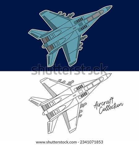  Aircraft Military clip art collection, vector illustration design