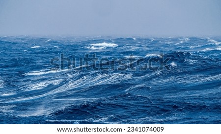 Stormy sea on the voyage to Antarctica, Ross Sea. Royalty-Free Stock Photo #2341074009