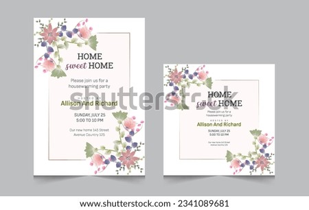 Set of house warming party invitation templates, vector illustration eps 10 Royalty-Free Stock Photo #2341089681