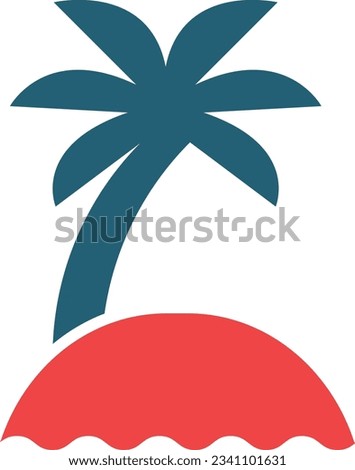 Palm Tree Glyph Two Color Icon For Personal And Commercial Use.
