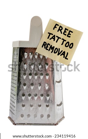 Free cheese grater tattoo remover for the brave Royalty-Free Stock Photo #234119416