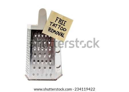 Free cheese grater tattoo remover for the brave Royalty-Free Stock Photo #234119422