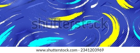 Abstract Brush Background with Sporty Style and Halftone Effect. Brush Stroke Illustration for Banner, Poster, or Sports Background. Scratch and Texture Elements For Design Royalty-Free Stock Photo #2341203969