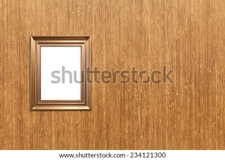 wall wood texture with isolated wood picture frame