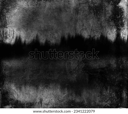 Dark grunge forest, obsolete horror texture, halloween background Royalty-Free Stock Photo #2341222079