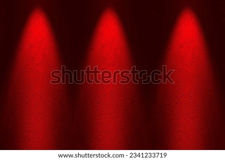 Red neon bulbs on black wall. Background texture of empty black wall with red neon light lamp style glow. Royalty-Free Stock Photo #2341233719