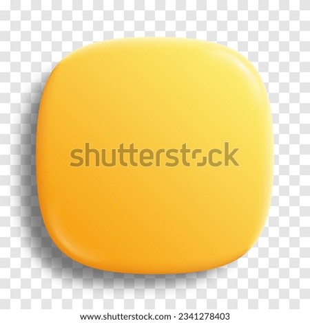 App icon superellipse, glossy pastel vector on transparent background. 3D squircle button with holographic gradient and realistic soft shadow. Rounded rectangle shape for web and mobile applications Royalty-Free Stock Photo #2341278403