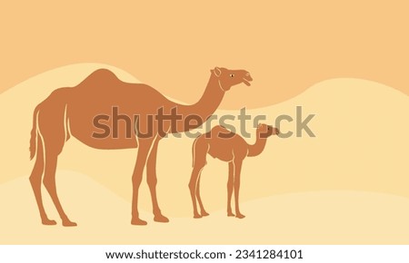 camel silhouette, vector, isolated. Camel symbol of desert. Vector illustration