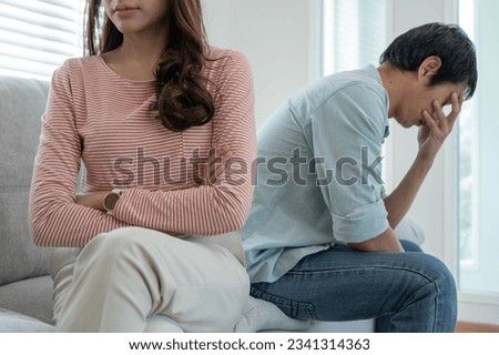Divorce and quarrels. couples are desperate and disappointed after marriage. Husband and wife are sad, upset and frustrated after quarrels. distrust, love problems, betrayals. family problem.