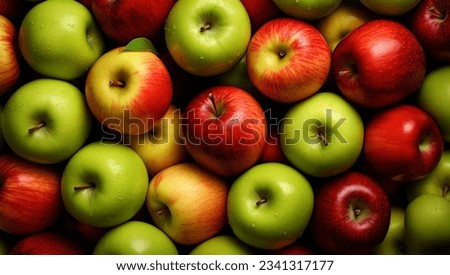 Red and green apples. Background of ripe apples. Royalty-Free Stock Photo #2341317177