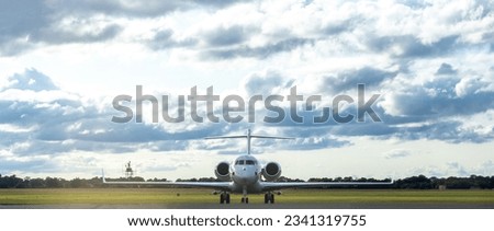 A very expensive jet usually chartered or privately owned by those fortunate to be able to afford to travel in this way. Royalty-Free Stock Photo #2341319755