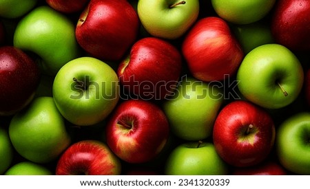 Red and green apples. Background of ripe apples. High quality photo