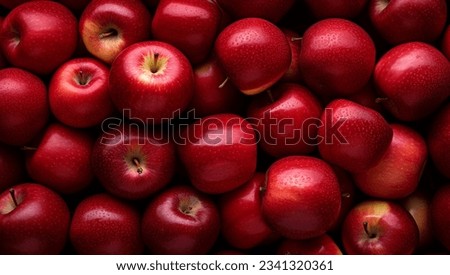 Lots of red apples. Tasty and juicy. Background of apples. High quality photo Royalty-Free Stock Photo #2341320361