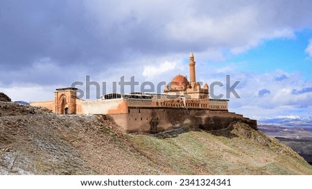 Ishak Pasha Palace, one of the few surviving examples of historic Turkish palaces. Construction started in 1685, located on the Silk Road near the Iranian border. Mixed Anatolian, Iranian and Mesopot.