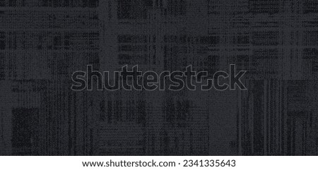 modern and uneven dark black tartan woven carpet textures in seamless pattern design. distressed texture of weaved rug fabric. office or hotel carpet for floor covering. Royalty-Free Stock Photo #2341335643